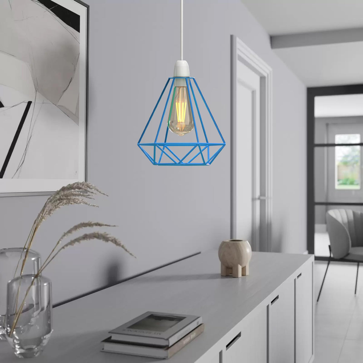 Diamond Wire Cage Lamp Shade – 8 Colours, Easy Fit - photo 6