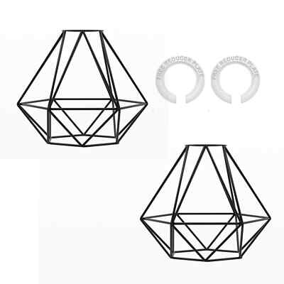 Geometric Diamond Cage Lamp Shade – Black, Easy Fit - photo 8