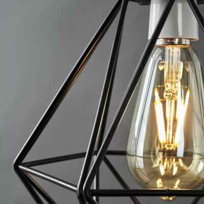 Geometric Diamond Cage Lamp Shade – Black, Easy Fit - photo 9