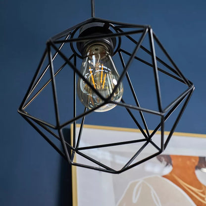 Geometric Diamond Cage Lamp Shade – Black, Easy Fit - photo 11