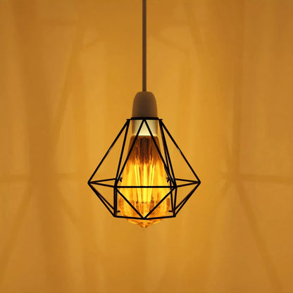 Geometric Diamond Cage Lamp Shade – Black, Easy Fit - photo 3