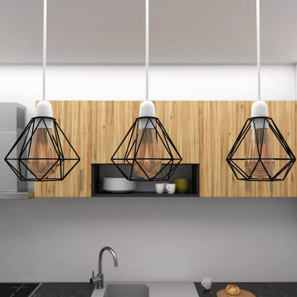 Geometric Diamond Cage Lamp Shade – Black, Easy Fit - photo 6