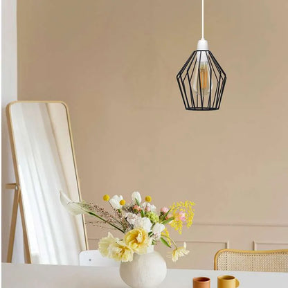 Faceted Wire Cage Lamp Shade 19 cm – Black, Chrome or Rose Gold - photo 3