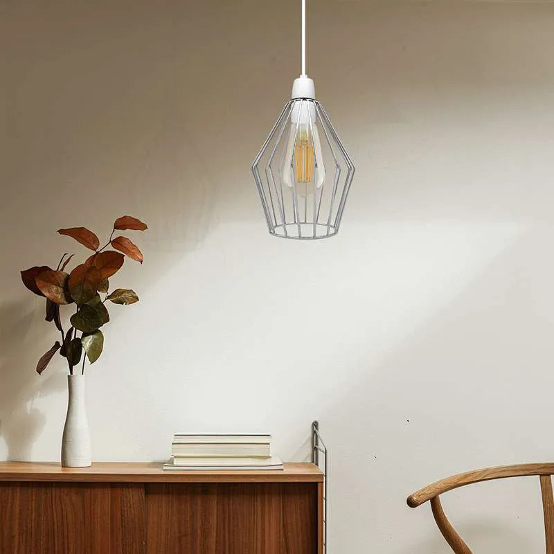 Faceted Wire Cage Lamp Shade 19 cm – Black, Chrome or Rose Gold - photo 6
