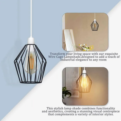 Faceted Wire Cage Lamp Shade 19 cm – Black, Chrome or Rose Gold - photo 7