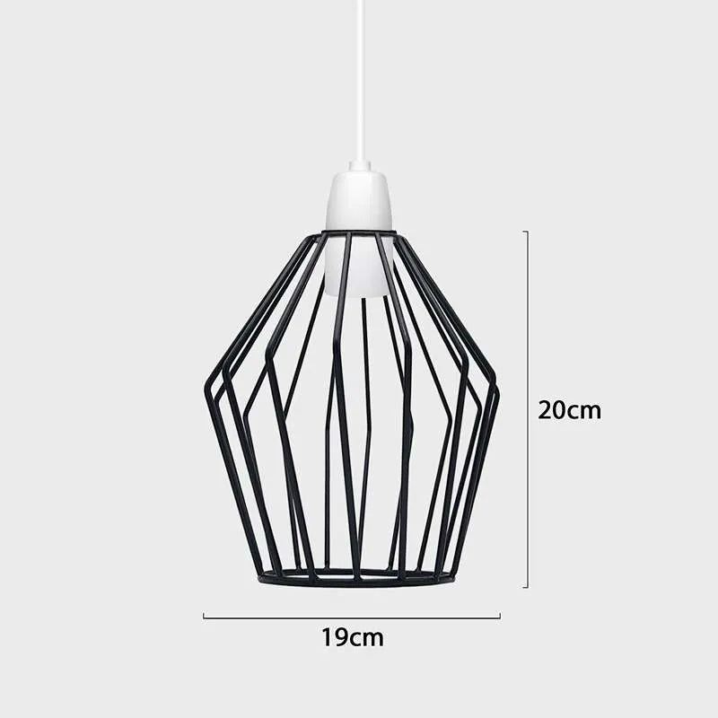 Faceted Wire Cage Lamp Shade 19 cm – Black, Chrome or Rose Gold - photo 8