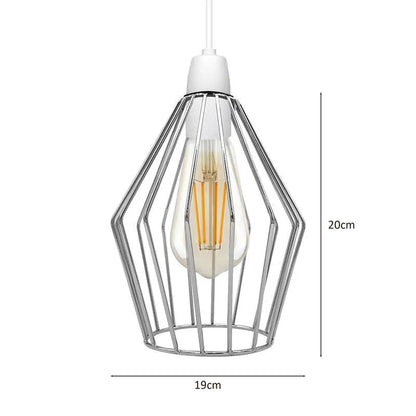 Faceted Wire Cage Lamp Shade 19 cm – Black, Chrome or Rose Gold - photo 9