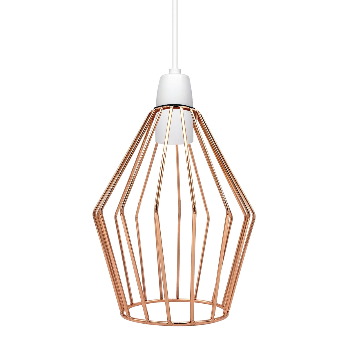 Faceted Wire Cage Lamp Shade 19 cm – Black, Chrome or Rose Gold - photo 17