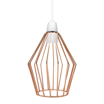 Faceted Wire Cage Lamp Shade 19 cm – Black, Chrome or Rose Gold - photo 17