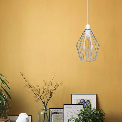 Faceted Wire Cage Lamp Shade 19 cm – Black, Chrome or Rose Gold