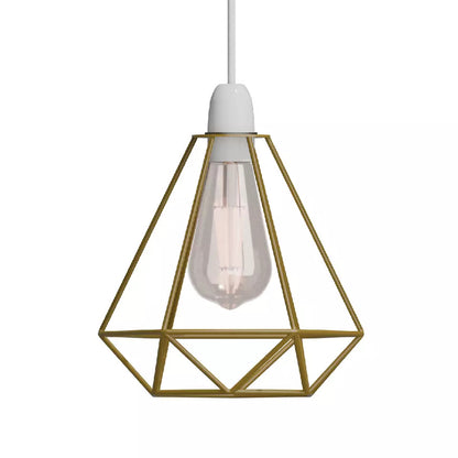 Diamond Wire Cage Lamp Shade – 8 Colours, Easy Fit - Gold, Standard, Single