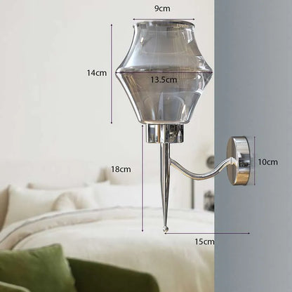 Diamond Smoked Glass Wall Light – Chrome, E27 - photo 5