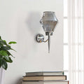 Diamond Smoked Glass Wall Light – Chrome, E27