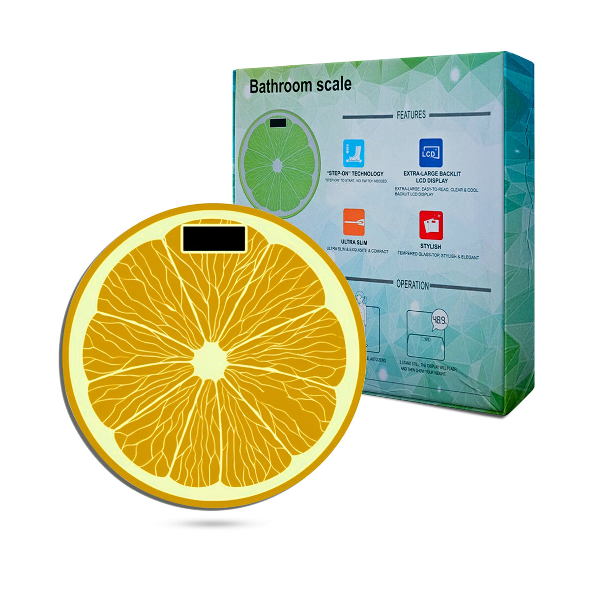 Citrus Slice Digital Bathroom Scale – Lemon or Orange, Assorted, 180 kg - photo 7