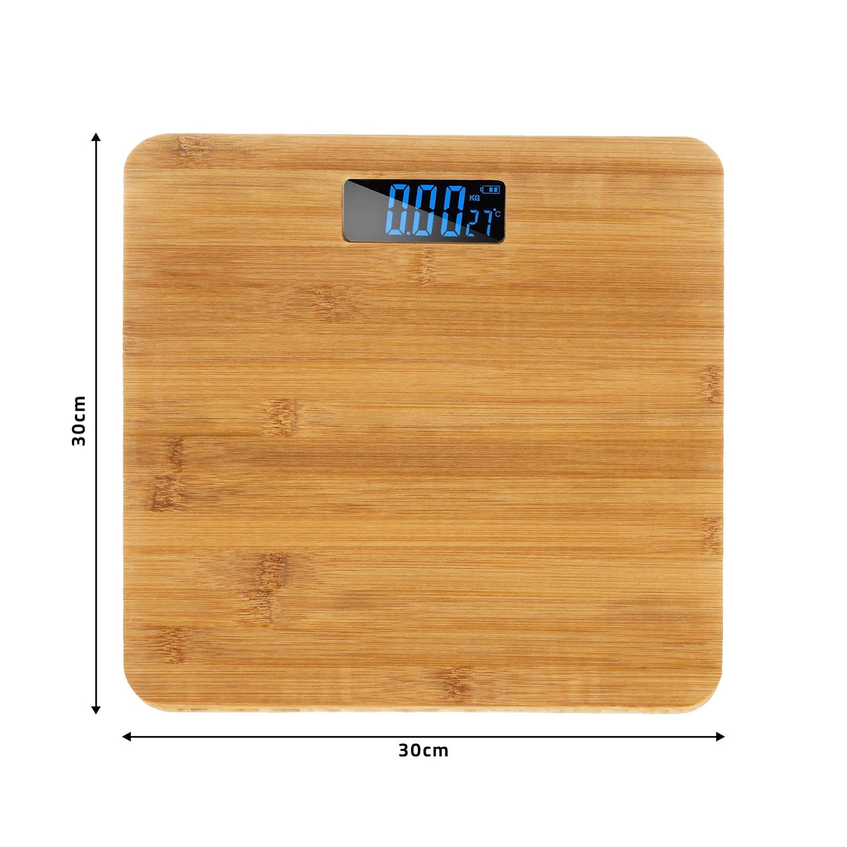 Bamboo Digital Bathroom Scale – 30 x 30 cm, 180 kg, LCD Display - photo 3
