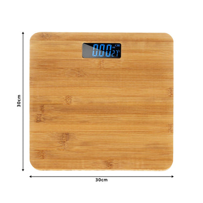 Bamboo Digital Bathroom Scale – 30 x 30 cm, 180 kg, LCD Display - photo 3