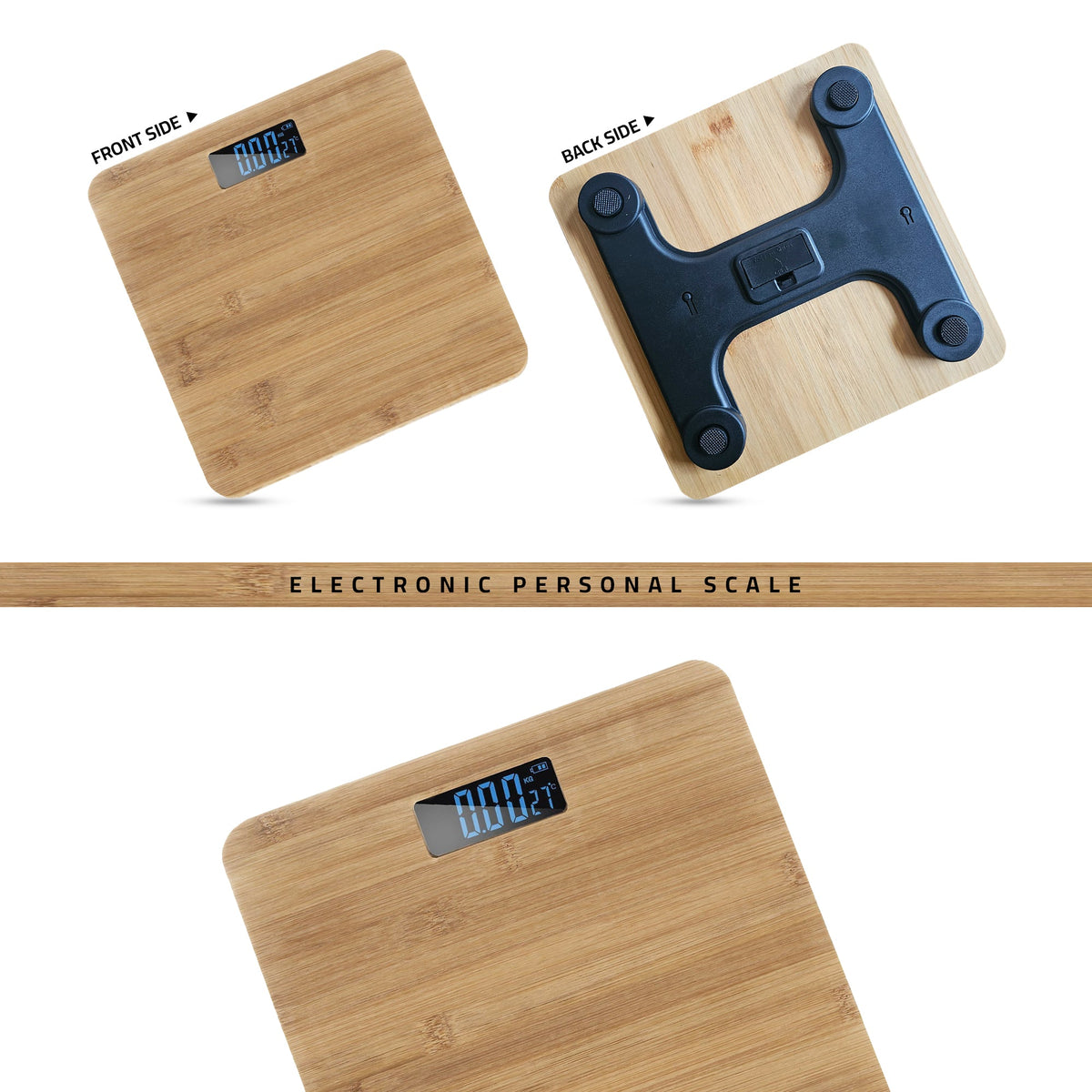 Bamboo Digital Bathroom Scale – 30 x 30 cm, 180 kg, LCD Display - photo 7