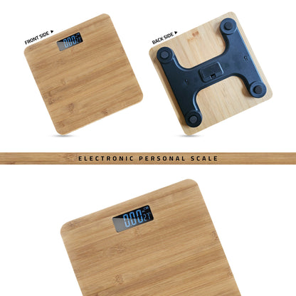 Bamboo Digital Bathroom Scale – 30 x 30 cm, 180 kg, LCD Display - photo 7