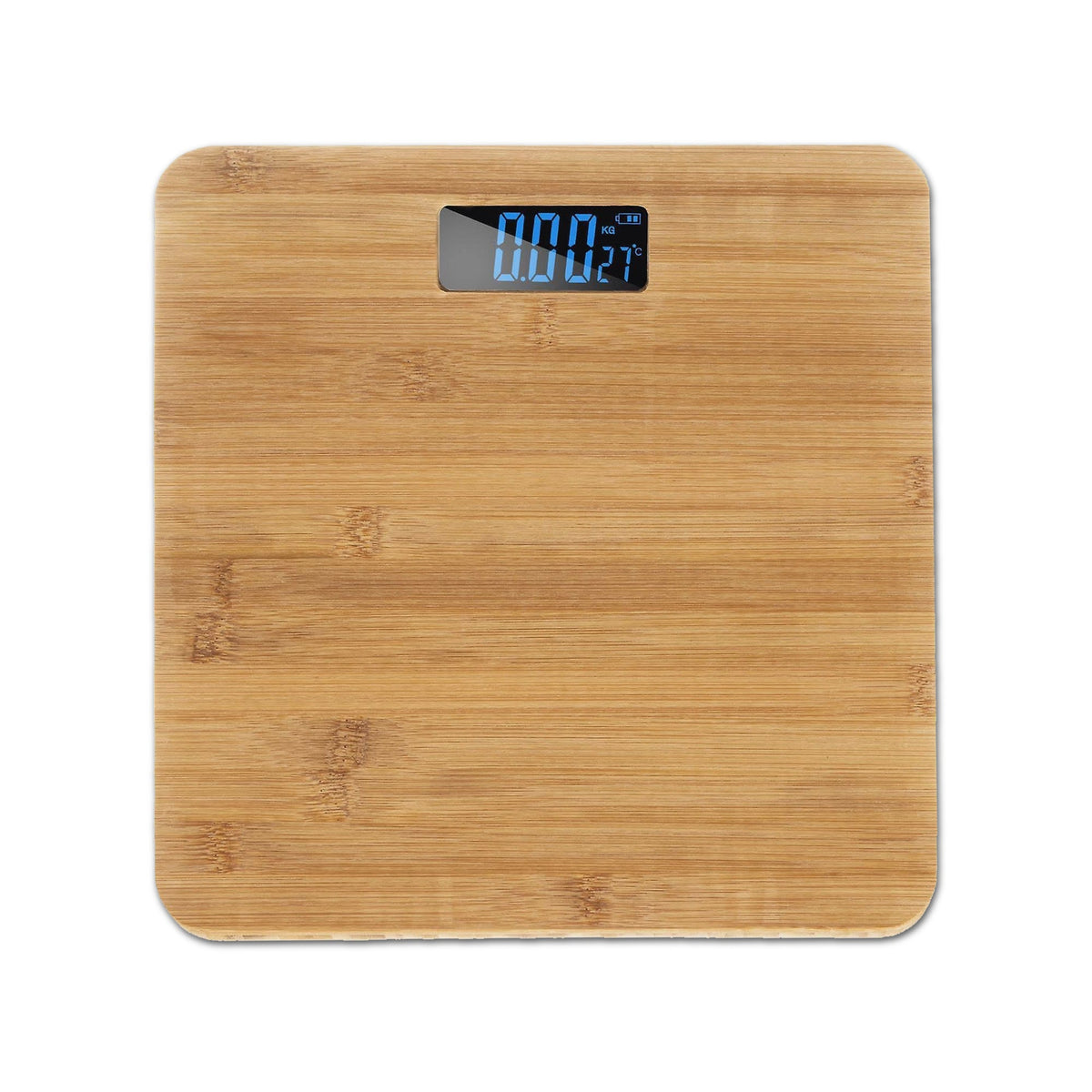 Bamboo Digital Bathroom Scale – 30 x 30 cm, 180 kg, LCD Display