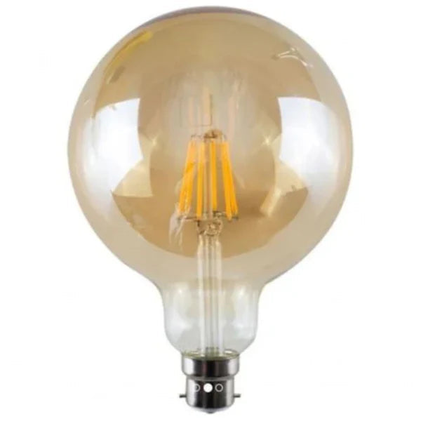 Dimmable G125 LED Filament Globe Bulb Amber – E27 & B22