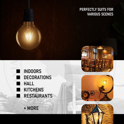 Dimmable G80 LED Filament Globe Bulb Amber – E27 & B22 - photo 7