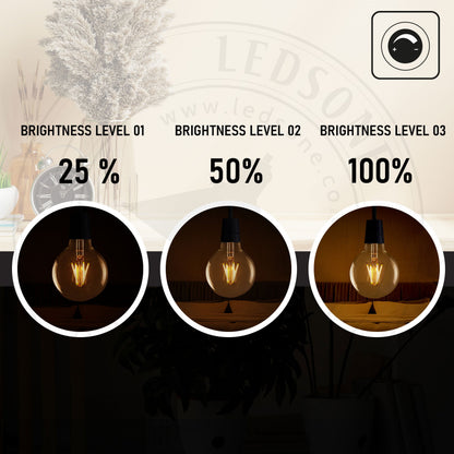 Dimmable G80 LED Filament Globe Bulb Amber – E27 & B22 - photo 8