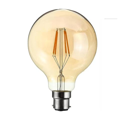 Dimmable G80 LED Filament Globe Bulb Amber – E27 & B22 - B22, Dimmable, Pack of 10