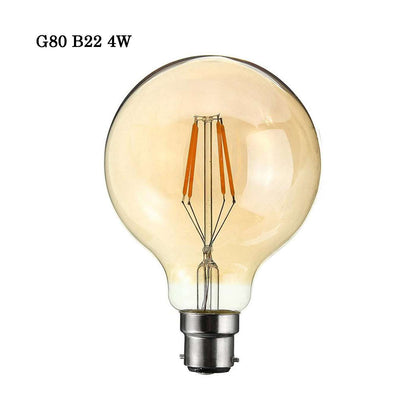 Dimmable G80 LED Filament Globe Bulb Amber – E27 & B22 - B22, Non-Dimmable, Single