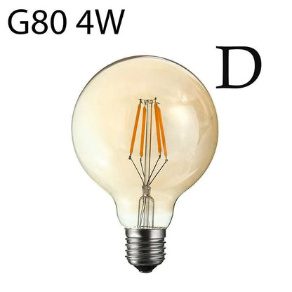 Dimmable G80 LED Filament Globe Bulb Amber – E27 & B22 - E27, Dimmable, Single