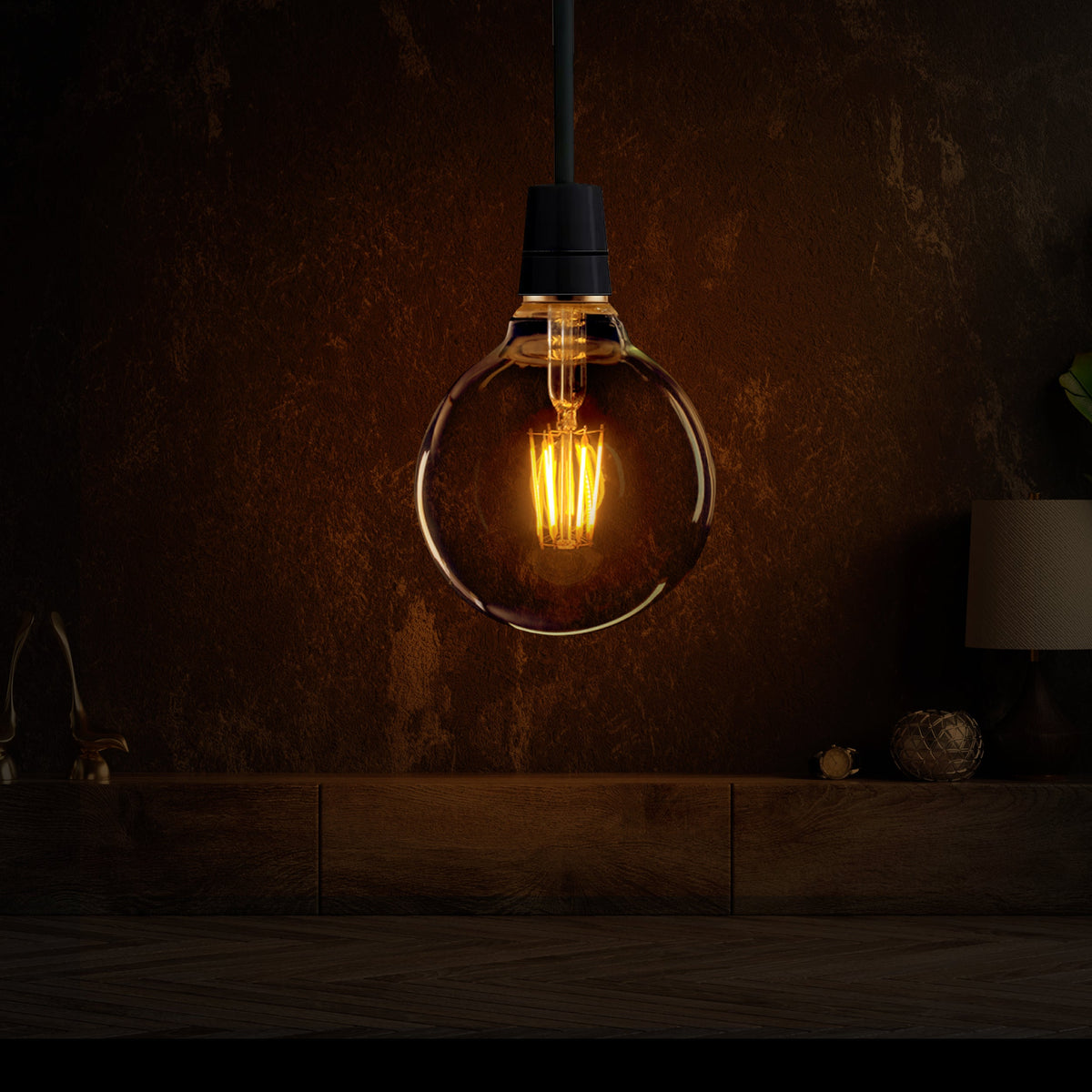 Dimmable G95 LED Filament Globe Bulb Amber – E27 & B22 - photo 6