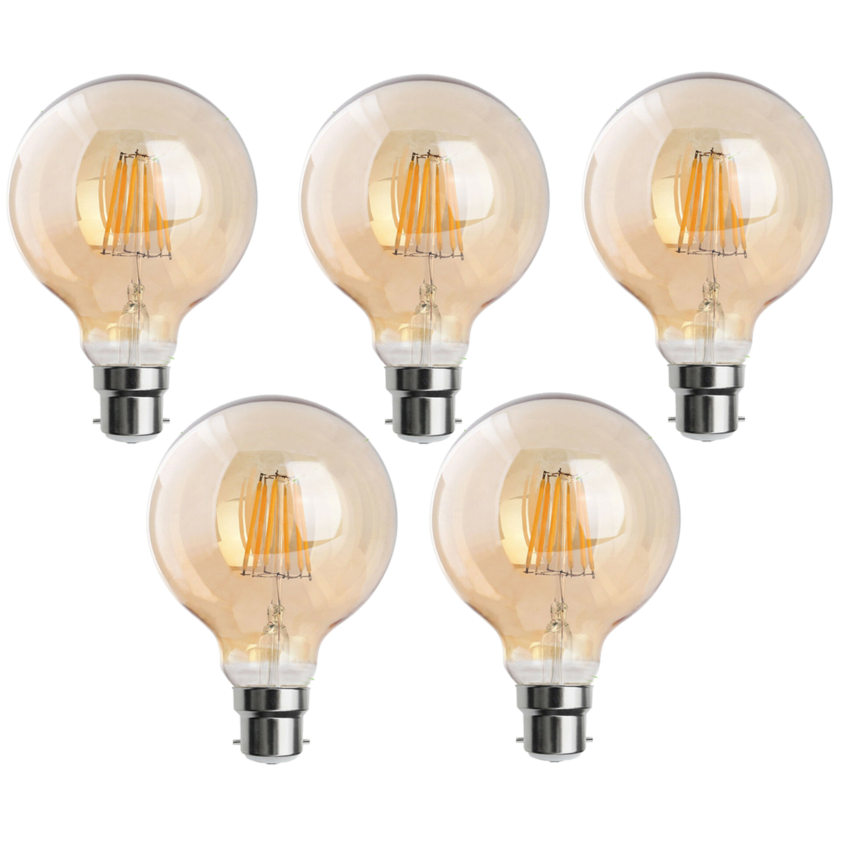 Dimmable G95 LED Filament Globe Bulb Amber – E27 & B22 - photo 21
