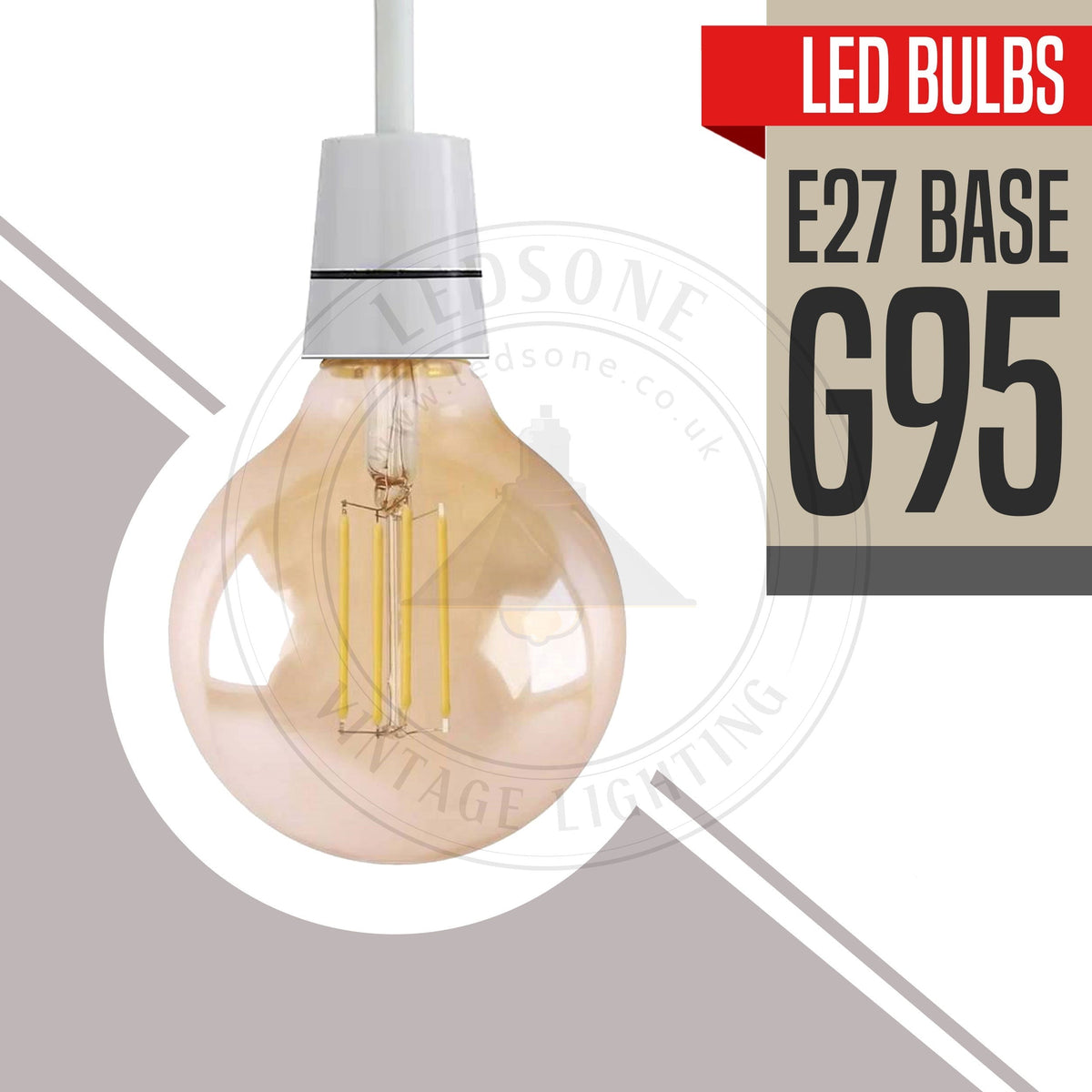 Dimmable G95 LED Filament Globe Bulb Amber – E27 & B22 - photo 23