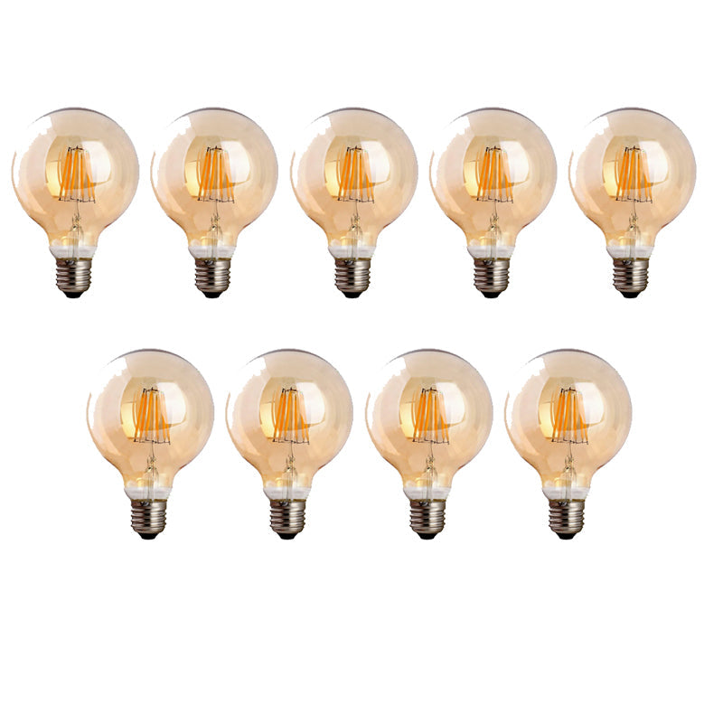 Dimmable G95 LED Filament Globe Bulb Amber – E27 & B22 - E27, 8W, Pack of 9