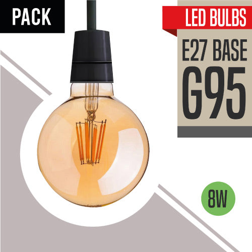 Dimmable G95 LED Filament Globe Bulb Amber – E27 & B22 - photo 2