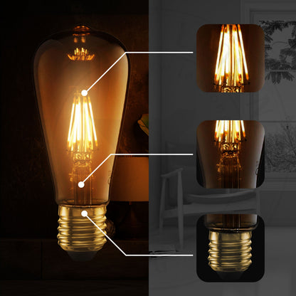 Dimmable ST64 LED Filament Bulb Amber – E27 & B22 - photo 11