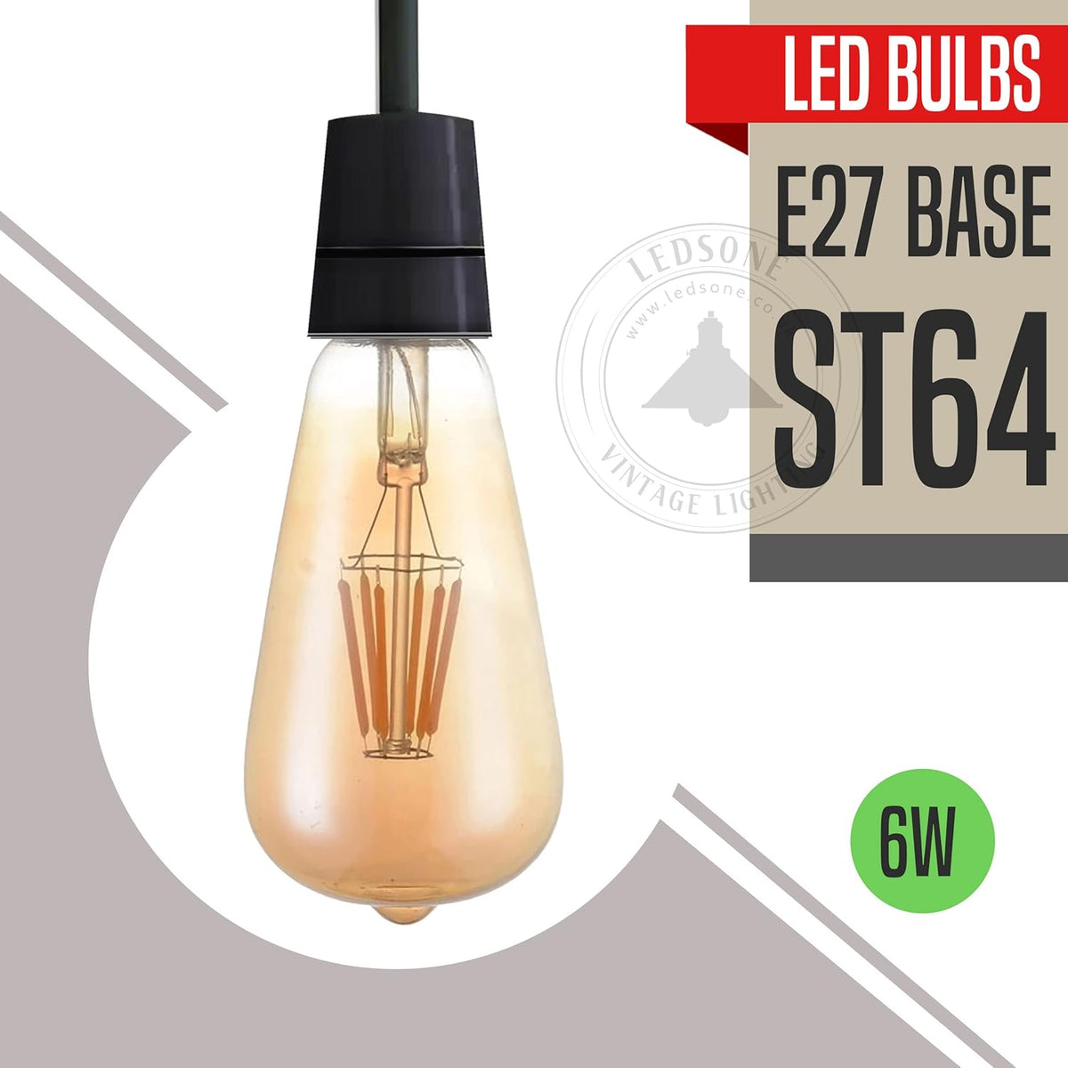 Dimmable ST64 LED Filament Bulb Amber – E27 & B22 - photo 4