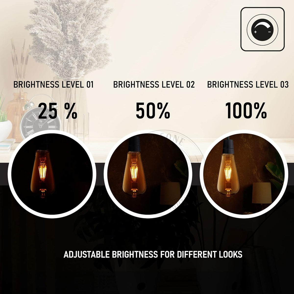 Dimmable ST64 LED Filament Bulb Amber – E27 & B22 - photo 8