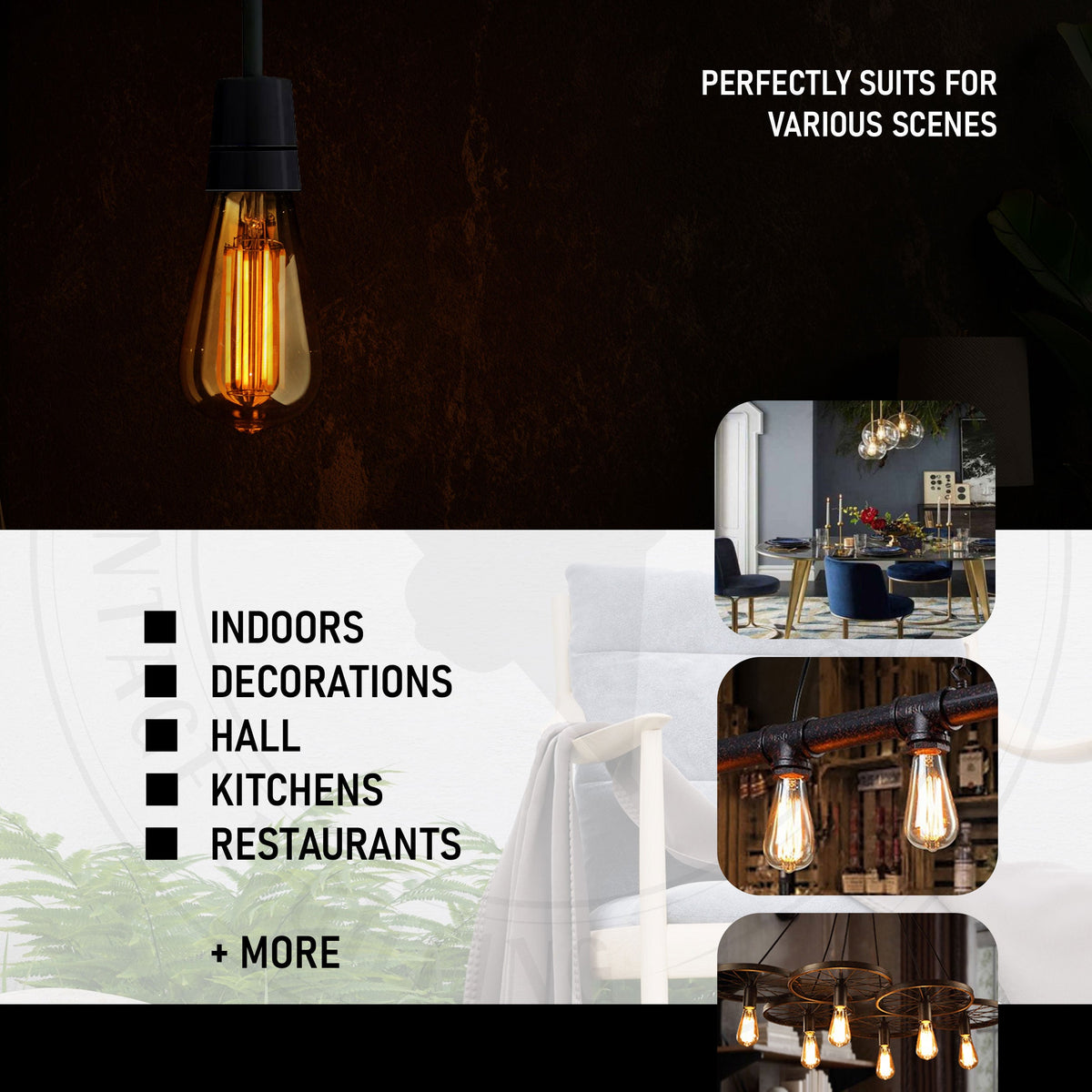Dimmable ST64 LED Filament Bulb Amber – E27 & B22 - photo 10