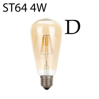 Dimmable ST64 LED Filament Bulb Amber – E27 & B22 - E27, 4W, Single