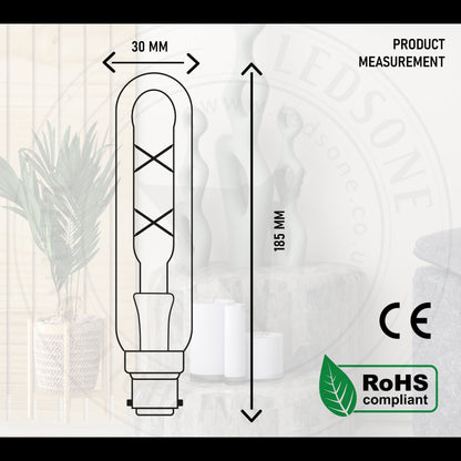 Dimmable T185 & T130 Tubular LED Filament Bulb Amber - photo 12