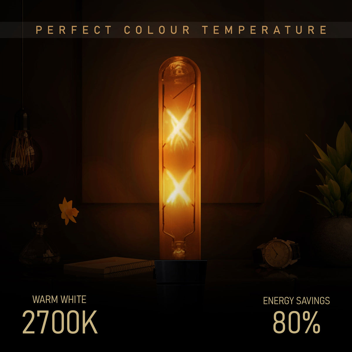 Dimmable T185 & T130 Tubular LED Filament Bulb Amber - photo 8