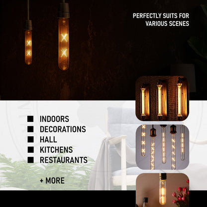 Dimmable T185 & T130 Tubular LED Filament Bulb Amber - photo 9