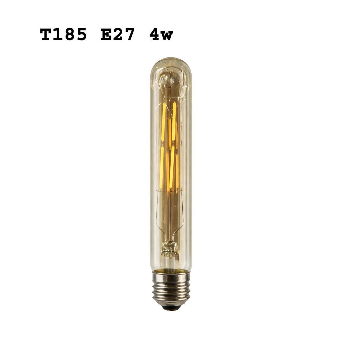 Dimmable T185 & T130 Tubular LED Filament Bulb Amber - T185 Dimmable, E27, Single