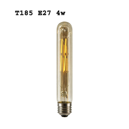 Dimmable T185 & T130 Tubular LED Filament Bulb Amber - T185 Dimmable, E27, Single