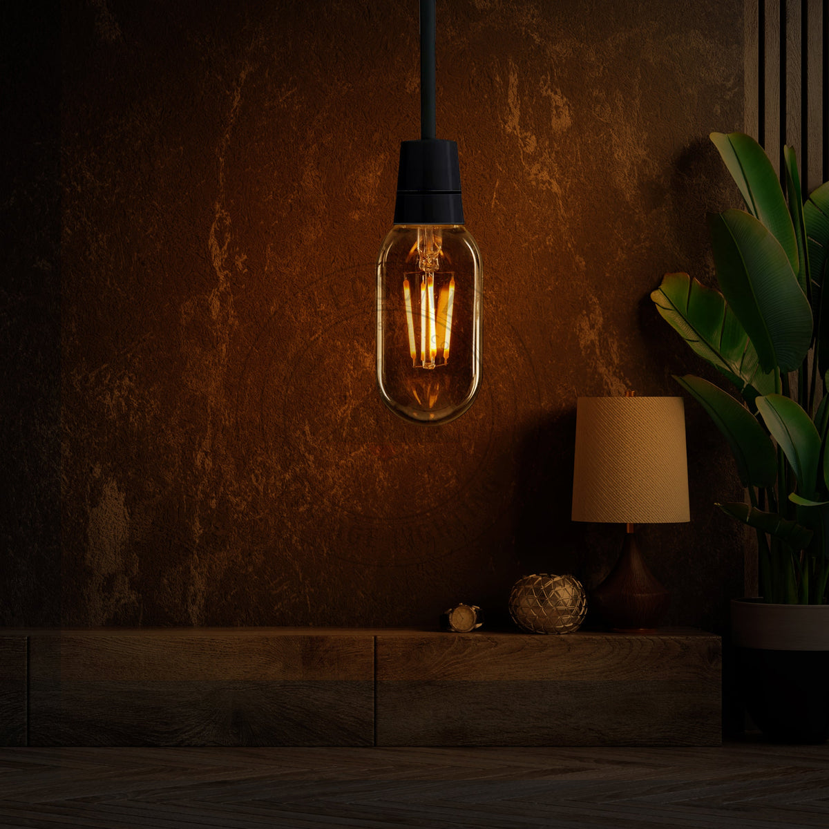 Dimmable T45 Tubular LED Filament Bulb Amber – E27 & B22 - photo 3