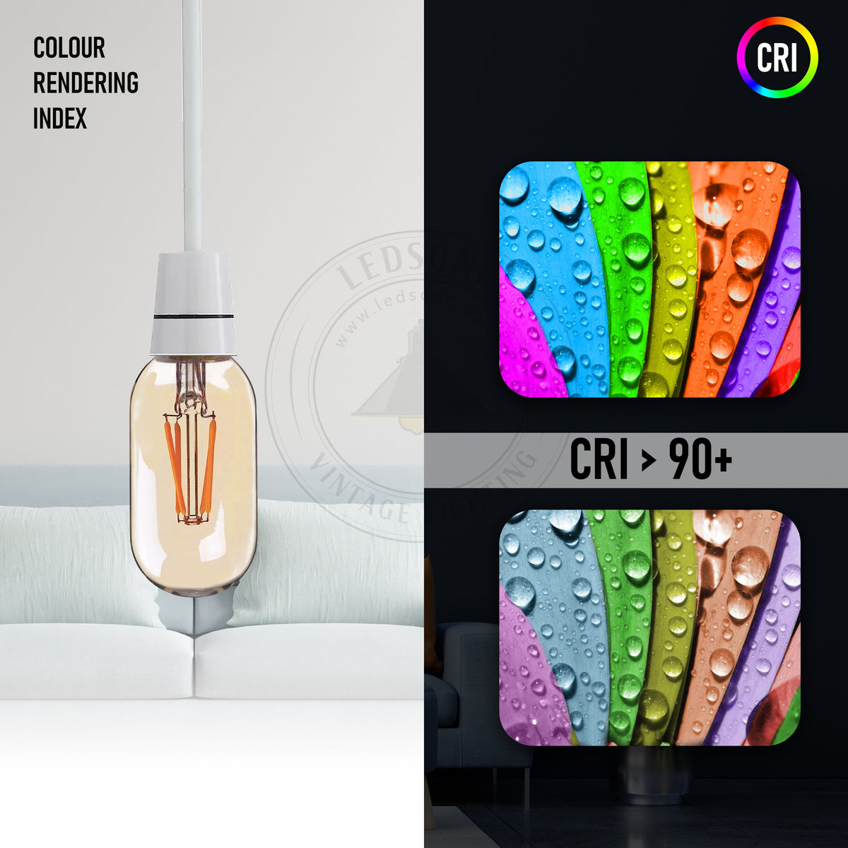 Dimmable T45 Tubular LED Filament Bulb Amber – E27 & B22 - photo 4