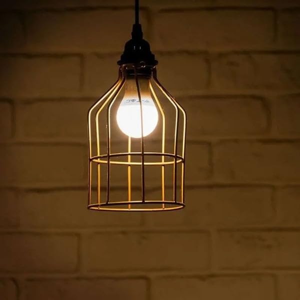 Wire Bulb Guard Cage Lamp Shade – Brushed Copper, 13 x 19 cm - photo 3