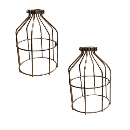 Wire Bulb Guard Cage Lamp Shade – Brushed Copper, 13 x 19 cm - Standard, Brushed Copper, Pack of 2