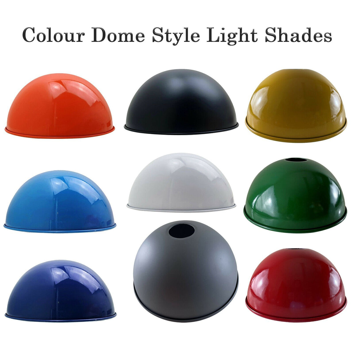Metal Dome Lamp Shade – Easy Fit, 21 or 30 cm, Many Colours - photo 36