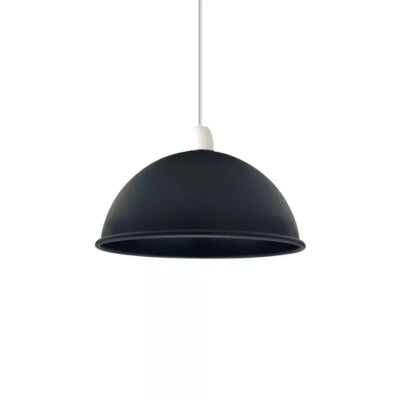 Metal Dome Lamp Shade – Easy Fit, 21 or 30 cm, Many Colours - Black, 30 cm with Reducer Ring, Pack of 2